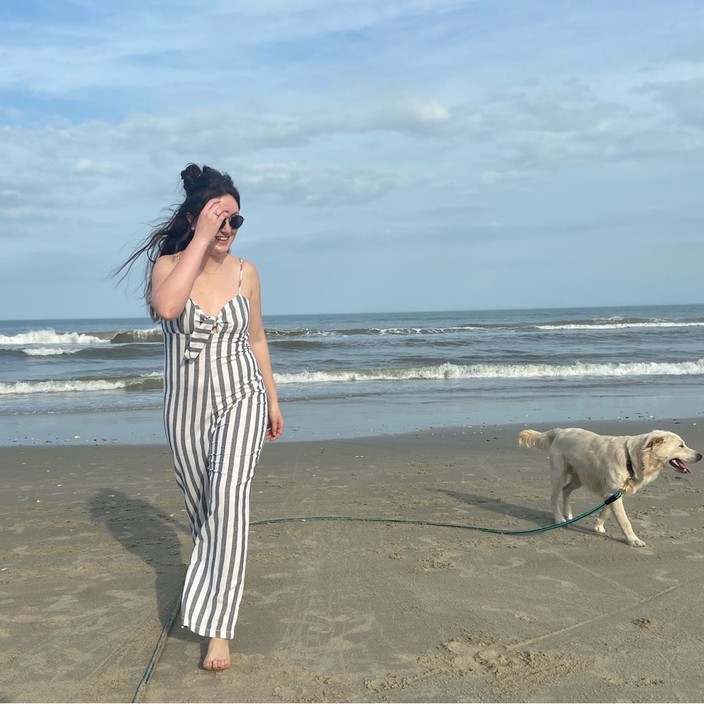 Striped Linen Jumpsuit